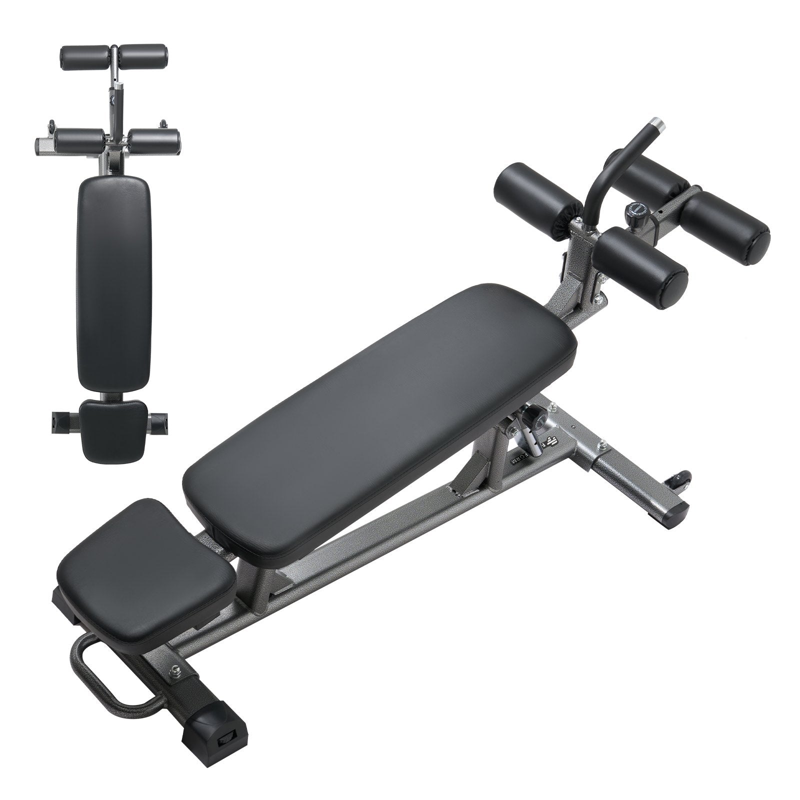 Sit Up Bench, Decline Ab Bench with Reverse Crunch Handle, with 4 Adjustable Height Settings, Heavy Duty Steel, 454 kg Capacity, for Home Gym Workouts, Strength Training, Full Body Muscles