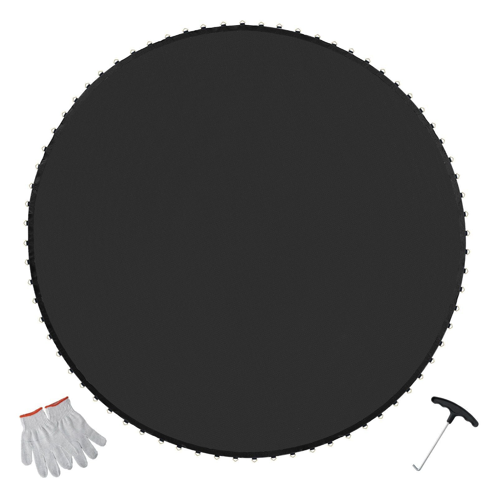 Replacement Trampoline Mat, Jumping Mat Fits 15ft Frame, Universal Jumping Mat for 15ft Round Trampoline, Reinforce UV-Resistant Mat with Spring Tool & Durable V-Rings, Fit 7" Spring Length