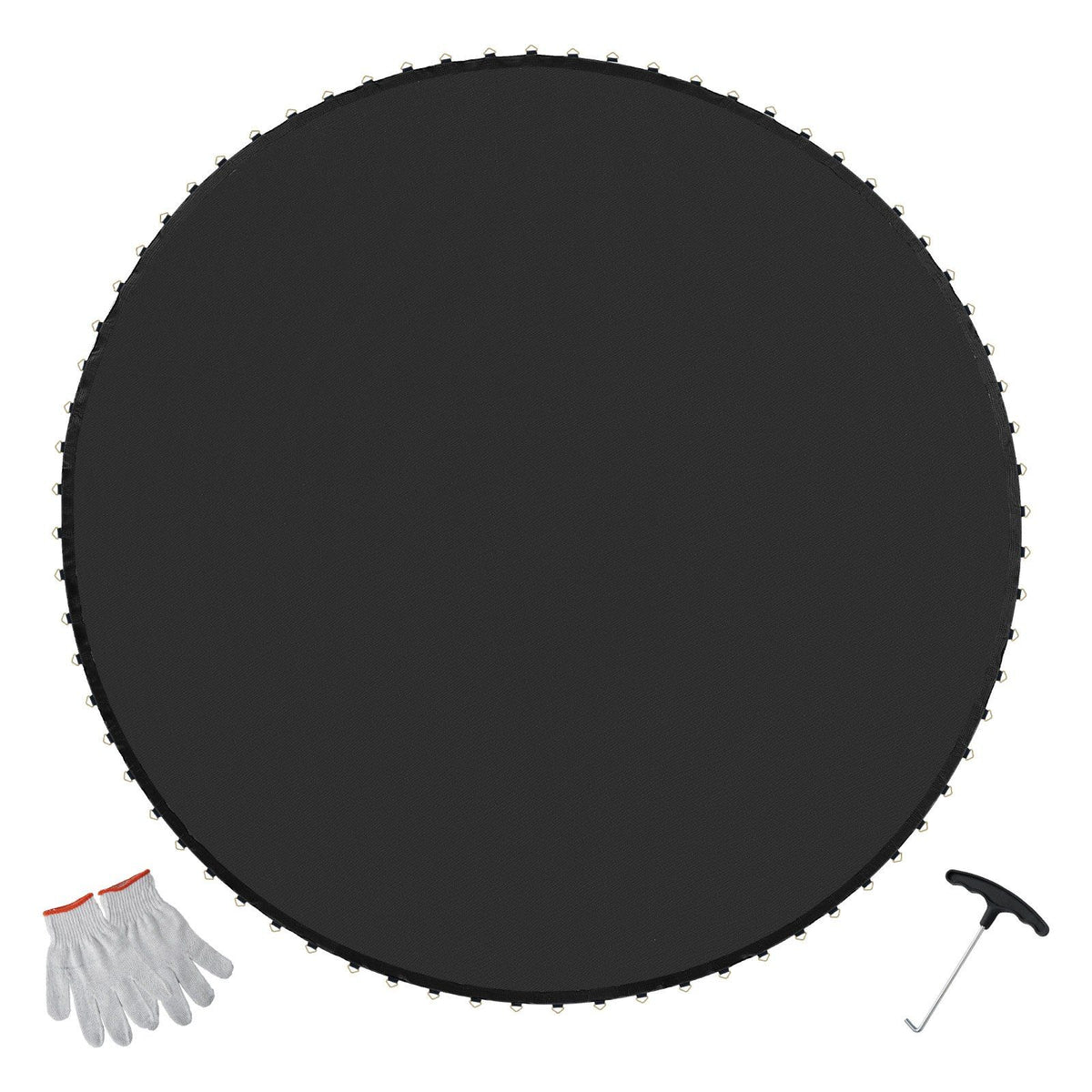 Replacement Trampoline Mat, Jumping Mat Fits 15ft Frame, Universal Jumping Mat for 15ft Round Trampoline, Reinforce UV-Resistant Mat with Spring Tool & Durable V-Rings, Fit 7" Spring Length