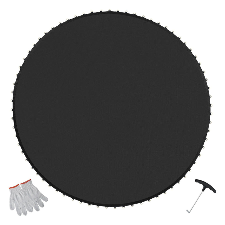 Replacement Trampoline Mat, Jumping Mat Fits 15ft Frame, Universal Jumping Mat for 15ft Round Trampoline, Reinforce UV-Resistant Mat with Spring Tool & Durable V-Rings, Fit 7" Spring Length