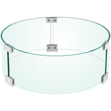 Fire Pit Wind Guard Tempered Glass Flame Guard 17x17x6 In 1/4-In Thick
