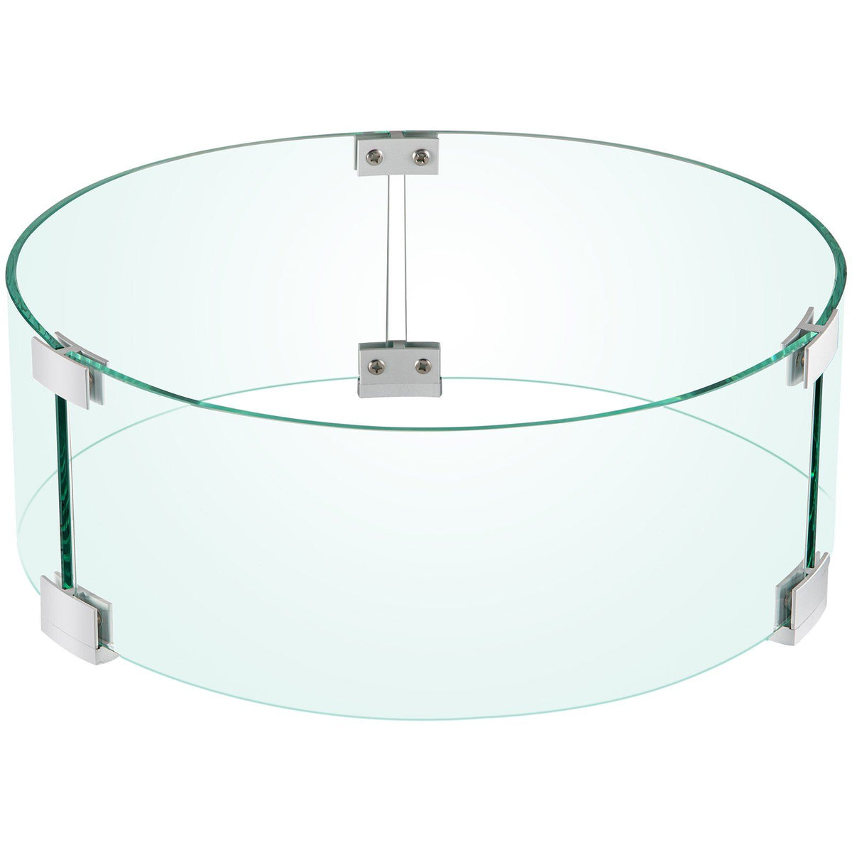 Fire Pit Wind Guard Tempered Glass Flame Guard 17x17x6 In 1/4-In Thick