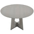 Round Dining Table, 47 inch Wood Table for 4-6 Person, Farmhouse Circle Dinner Furniture, Rustic Leisure Tables with Thick Wooden Legs, for Home Kitchen Living Room, Grey (Only Table)