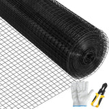 Hardware Cloth, 24" x 100' & 1"x1" Mesh Size, Galvanized Steel Vinyl Coated 16 Gauge Chicken Wire Fencing with A Cutting Plier & A Pair of Fabric Gloves, for Garden Fencing & Pet Enclosures,