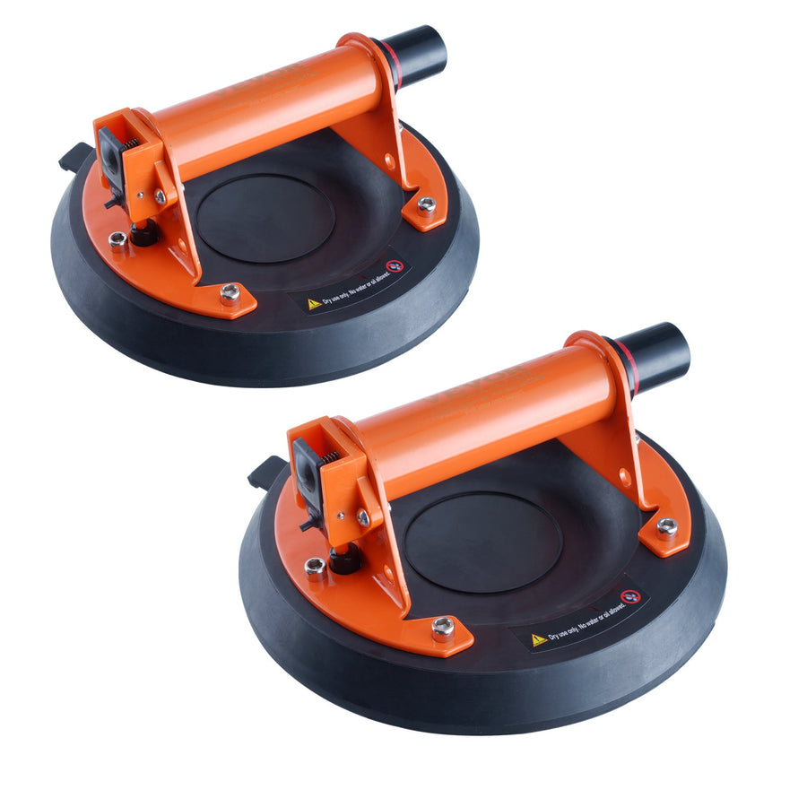 VEVOR Glass Suction Cup, 203 mm 2 Pack 278 kg Capacity, Vacuum Suction Cup with Steel Handle & Carry Box, Heavy Duty Industrial Suction Cup Lifter Tool for Glass, Granite, Tile, Metal, Wood Lifting