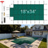 Pool Safety Cover Fits 16x32ft Rectangle Inground Safety Pool Cover Green Mesh with 4x8ft Center End Steps Solid Pool Safety Cover for Swimming Pool Winter Safety Cover