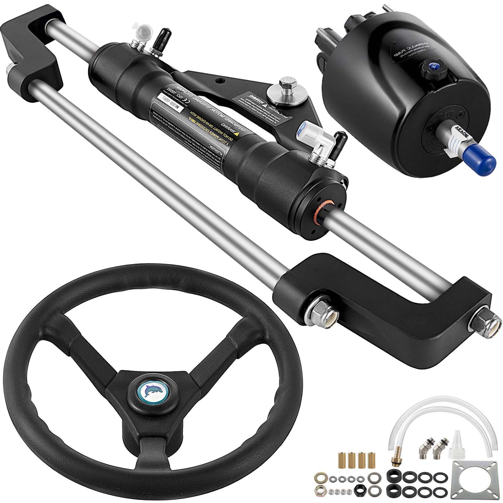 Hydraulic Steering Kit 300HP, Hydraulic Boat Steering Kit Helm Pump, Hydraulic Boat Steering Kit Without Hydraulic Steering Hose for Boat Steering System