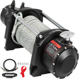 Industrial Hydraulic Winch 4535kg, Hydraulic Anchor Winch with 24m Strong Steel Cable, Hydraulic Drive Winch Adapter Kit, Utility Winch with Mechanical Lock for Tacoma Yukon Hummer, etc.
