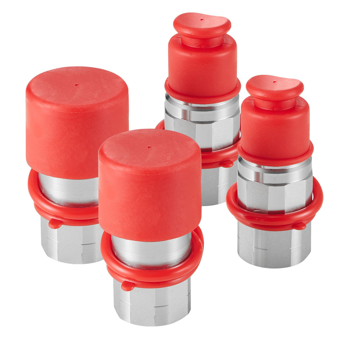 1/2" Flat Face Hydraulic Couplers 1/2" NPT Skid Steer Couplers 4 Dust Caps