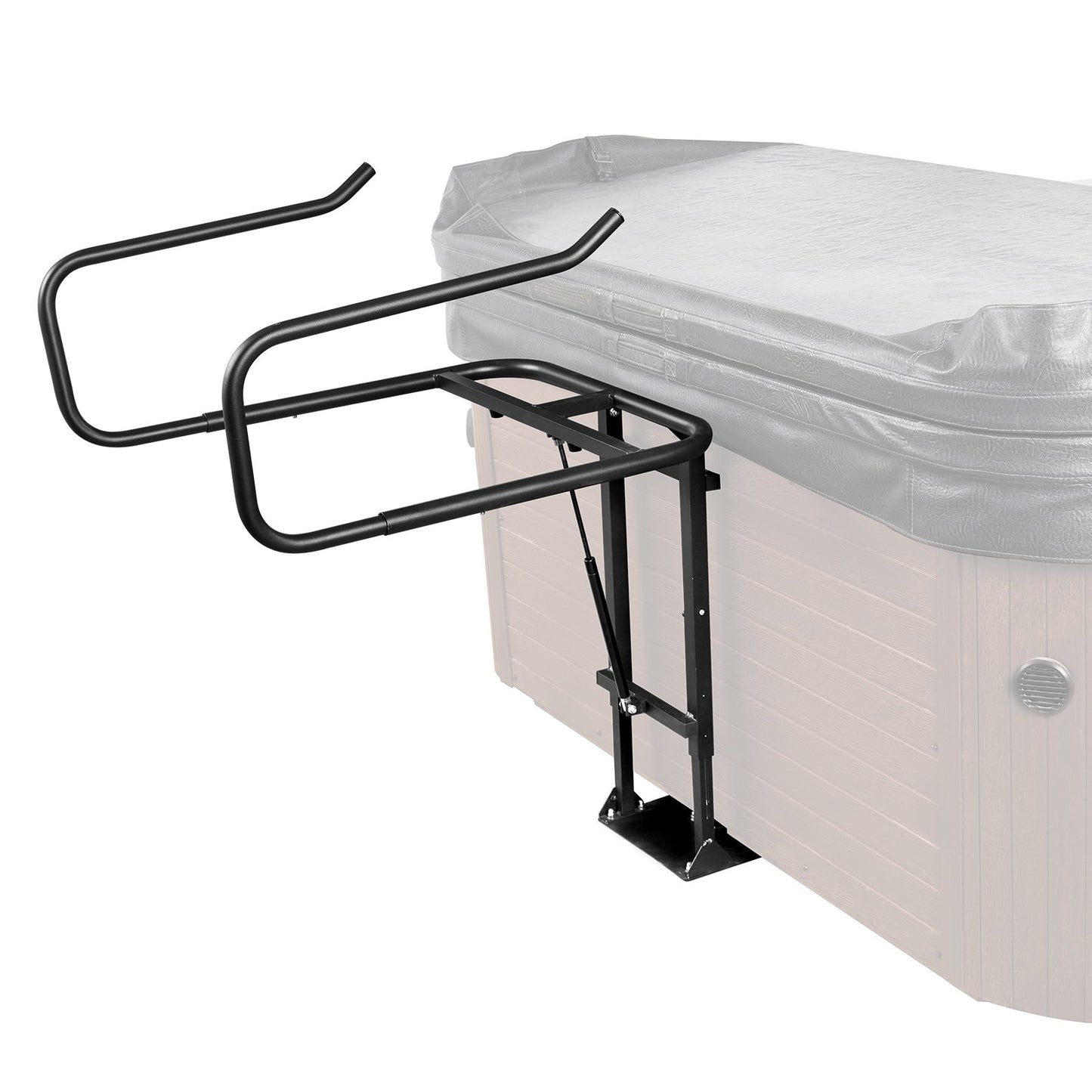 Hot Tub Cover Lift, Spa Cover Lift, Hydraulic, Height 84.07cm - 104.9cm Width 134.87cm - 234.95cm Adjustable, Installed Underneath on one Sides, Suitable for Various Sizes of Hot Tubs, Spa