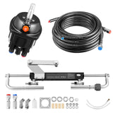 Hydraulic Steering Kit, 90 HP, Marine Boat Hydraulic Steering System, with 6.9 MPa/1000 psi Helm Pump, Two-Way Lock Cylinder, and 6 m High-Strength Hoses, for Single Station, Single-Engine Use