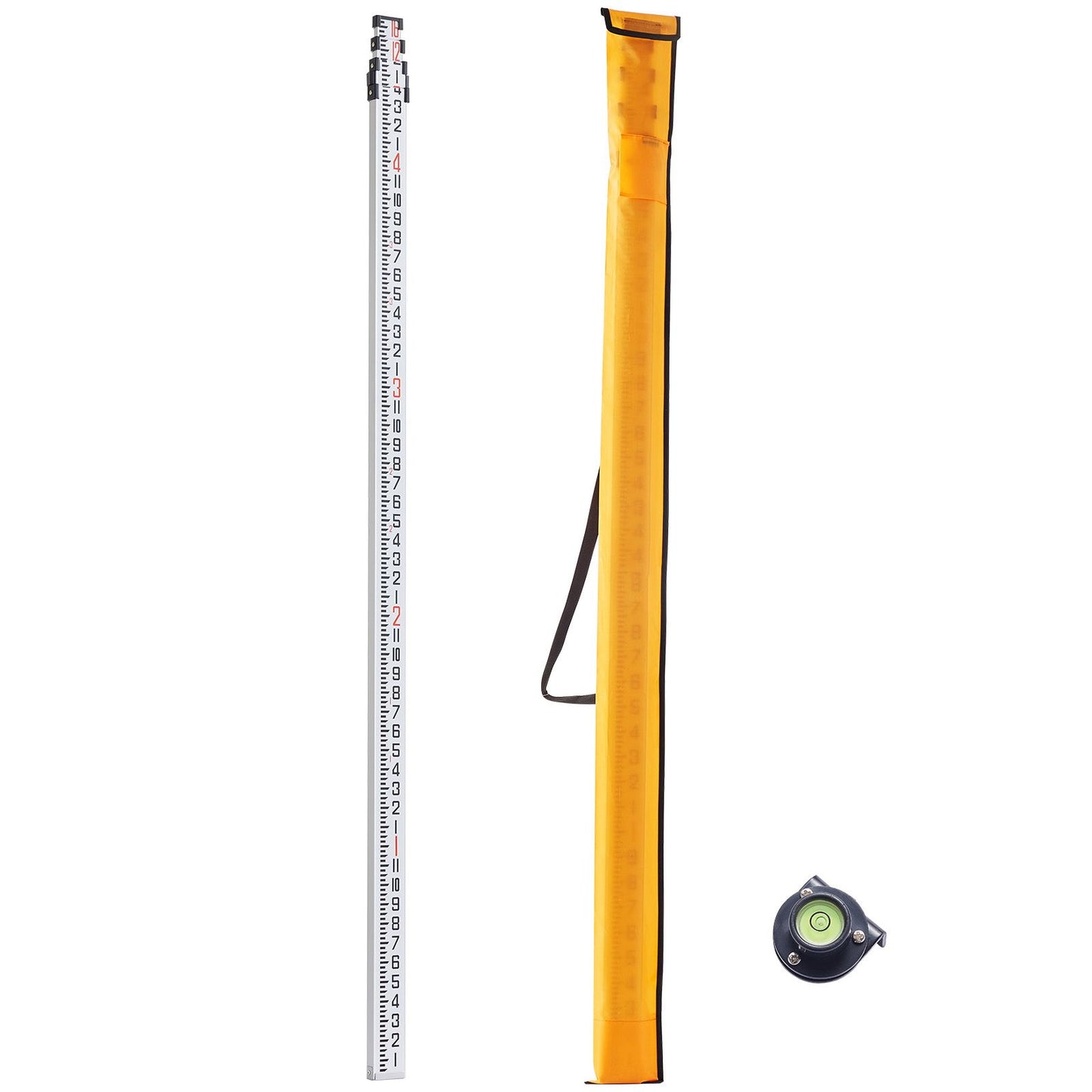 Measuring Rod 16-Feet/8ths 4 Sections Telescopic Grade Rod 1/8in w/ Bag