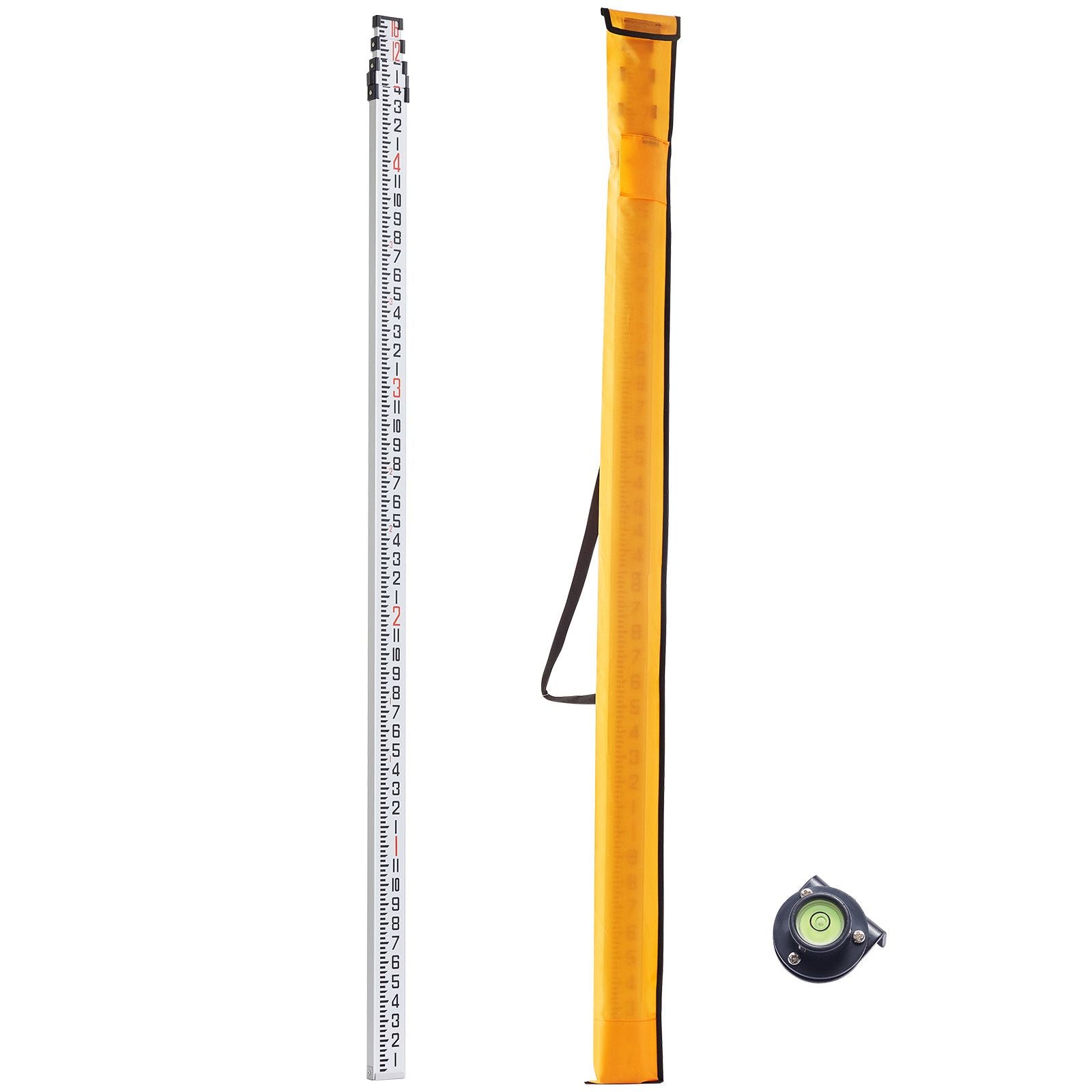 Measuring Rod 16-Feet/8ths 4 Sections Telescopic Grade Rod 1/8in w/ Bag