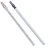 Aluminum Grade Rod, 18-Feet/10ths 6 Sections Telescopic Measuring Rod,Double-Sided Scale 1/10ft Leveling Rod Stick,Aluminum Alloy Survey Rod w/ Bubble Level &Carrying Bag for Houses,Walls,Floors