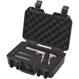 Hard Pistol Cases with Pre-cut PU Foam, Waterproof & Dustproof Hard Gun Case for 1 Pistol, 12.59×9.01×4.4 in Lockable Pistol Case, Black