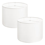 Drum Lamp Shade 2 Set, 33 cm Top x 33 cm Bottom x 25 cm High, Medium Drum Linen Lampshade, Replacement Lamp Shade for Table Lamps Floor Lamps Pendant Lights, Easy Assembly Required (Off-white)