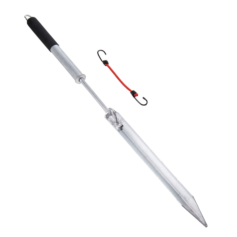 Sand Spike Boat Anchor Pole, 36" Galvanized Carbon Steel Slide Anchor Shore Spike, Self-Hammering Beach Spike Anchor for Small Boat Jetski Pontoon Kayak, with Oxford Storage Bag and Bungee Cord
