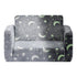 2-in-1 Kids Sofa, Foldable Toddler Soft Couch with Armrests, Glow in the Dark Kids Couch Fold Out with 28D Sponge & Flannel, Convertible Toddler Chair to Lounger for Reading and Gaming, M, Gray