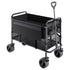 Double Decker Wagon Collapsible, 400L Heavy Duty Folding Wagon Cart, Extended Long Garden Cart with All-Terrain Wheels, Support Up to 450lbs, Outdoor Utility Wagon for Camping, Sports, Shopping