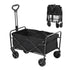 Collapsible Folding Wagon, 2 cu.ft Grass Wagon Cart with All-Terrain 5in Wheels, Heavy Duty Folding Wagon Cart 220 lbs Weight Capacity with Drink Holders, Sports Wagon for Camping, Shopping, Gar