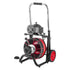 Drain Cleaner Machine 30m x 10.5mm, Auto Feed Sewer Snake Auger on Wheels - with 8 Cutters & Air-Activated Foot Switch for 50mm to 100mm Pipes