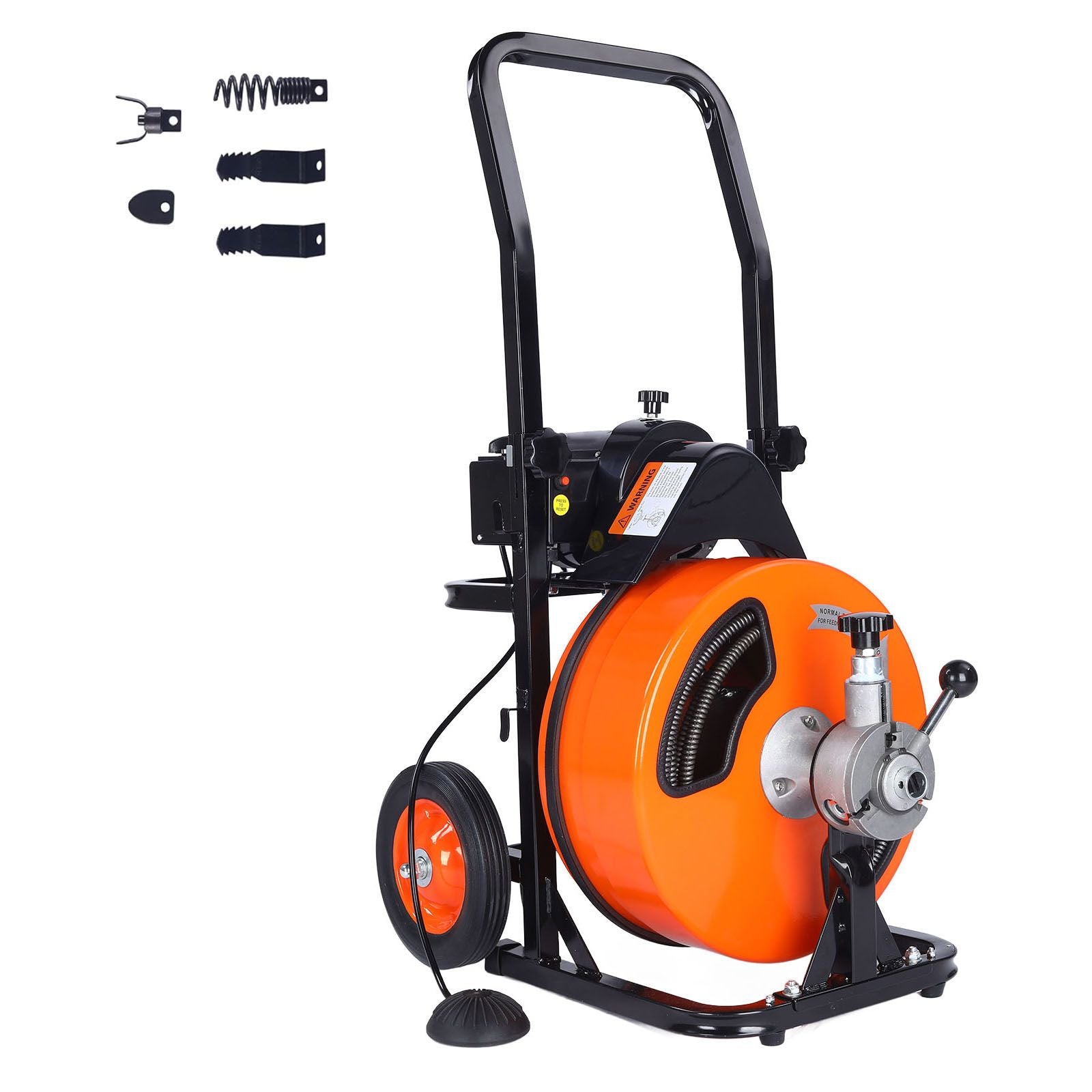 Drain Cleaner Machine Electric Drain Auger 100 FT x 3/8 In Auto Feed