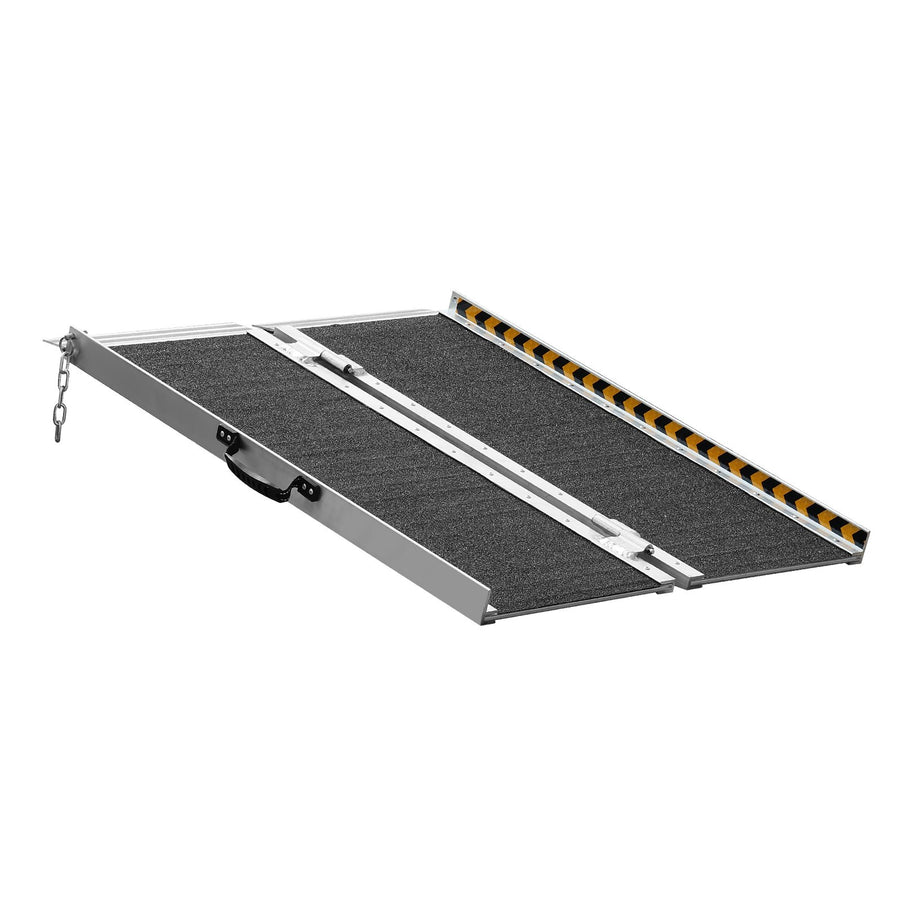 VEVOR Portable Wheelchair Ramp, 91 cm 363 kg Capacity, Non-Slip Aluminum Folding Threshold Ramp, Foldable Mobility Scooter Ramp Wheel Chair Ramp, Handicap Ramp for Home Steps, Stairs, Doorways, Curbs