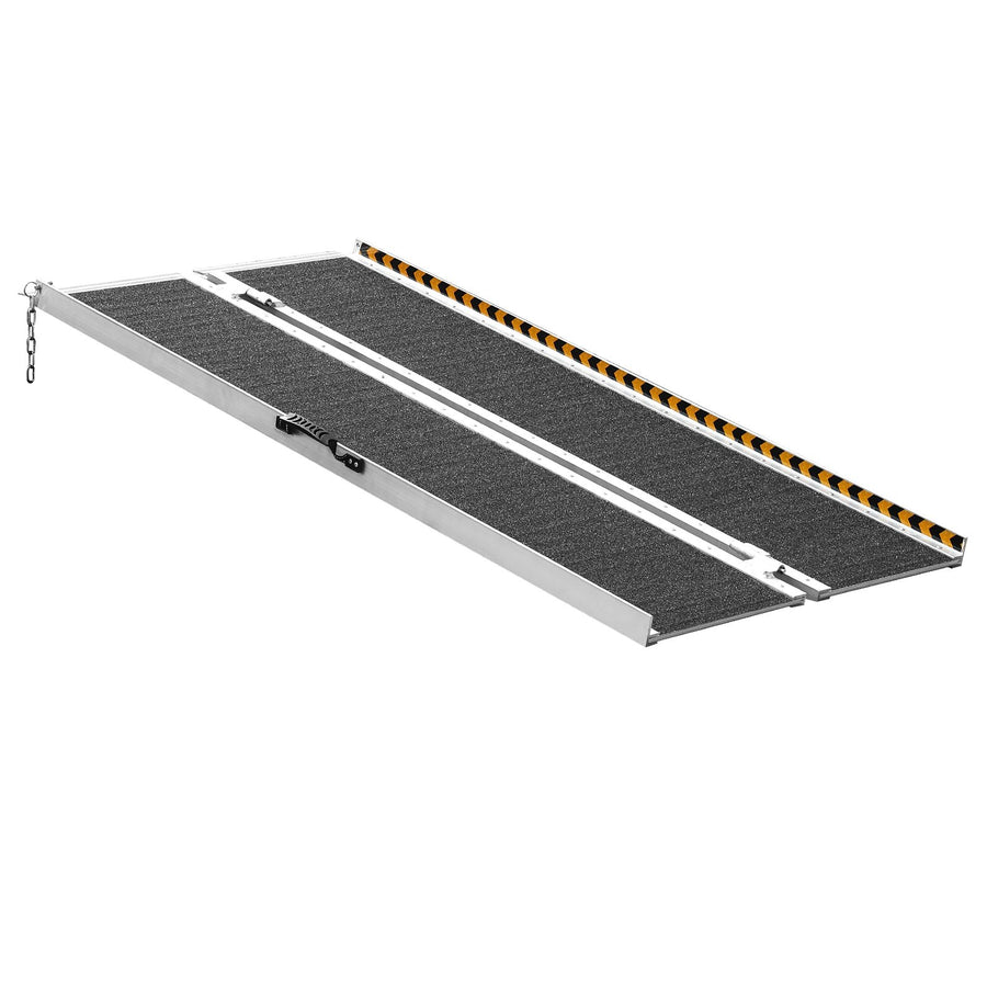 VEVOR Portable Wheelchair Ramp, 122 cm 363 kg Capacity, Non-Slip Aluminum Folding Threshold Ramp, Foldable Mobility Scooter Ramp Wheel Chair Ramp, Handicap Ramp for Home Steps, Stairs, Doorways, Curbs