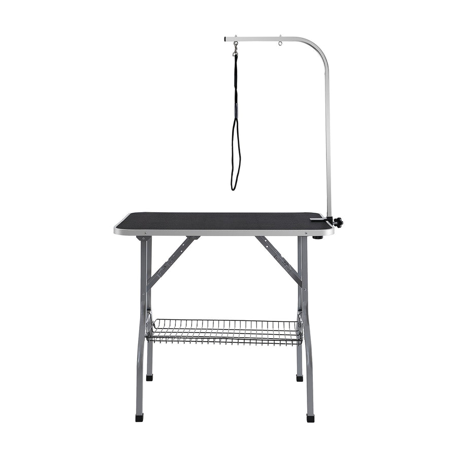 VEVOR Pet Grooming Table Arm with Clamp, 915 x 610mm Dog Grooming Station, Foldable Pets Grooming Stand for Medium and Small Dogs, Free No Sit Haunch Holder with Grooming Loop, Bearing 149.7kg