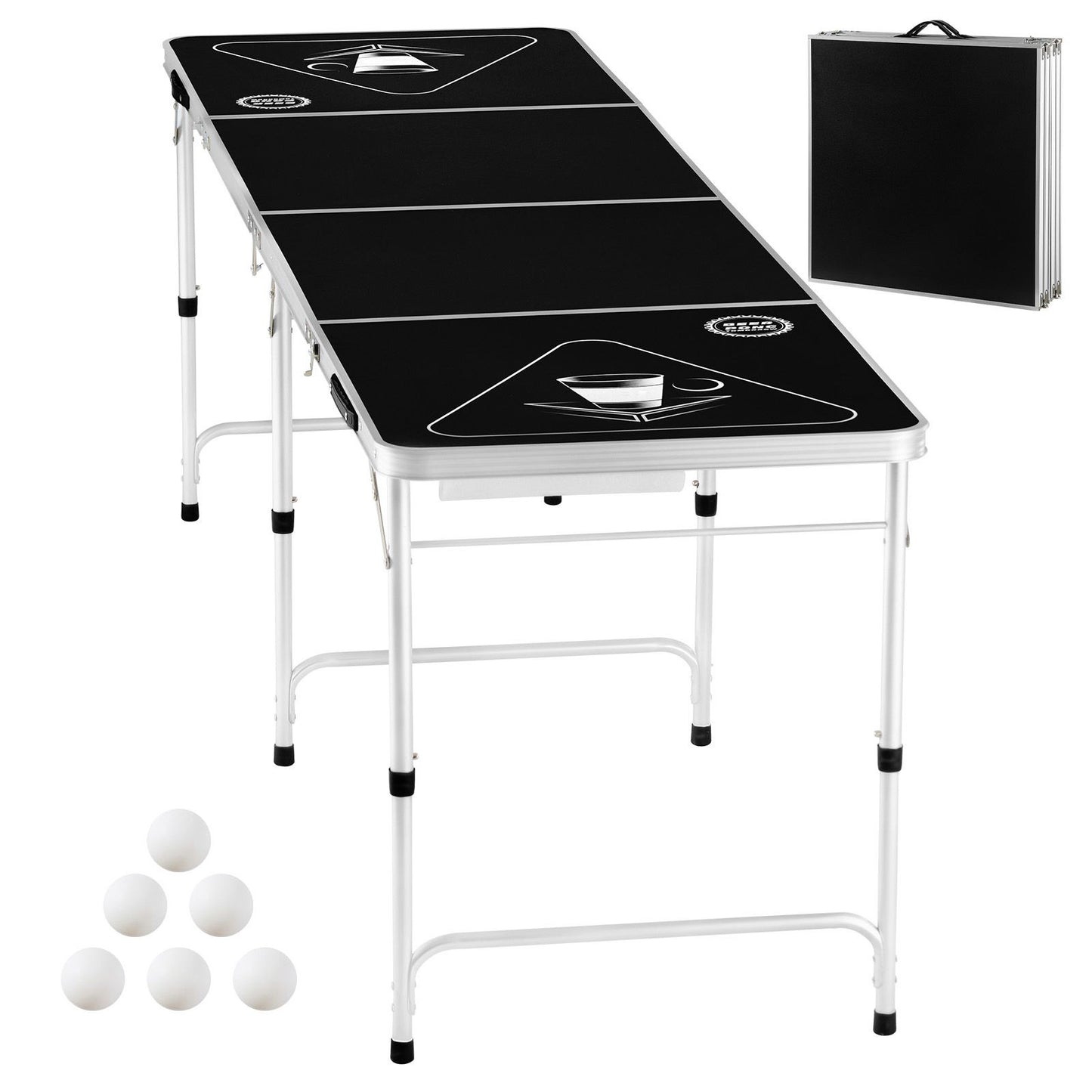 2.4 m Folding Beer Pong Tailgate Table Party Drinking Game Carrying Handle