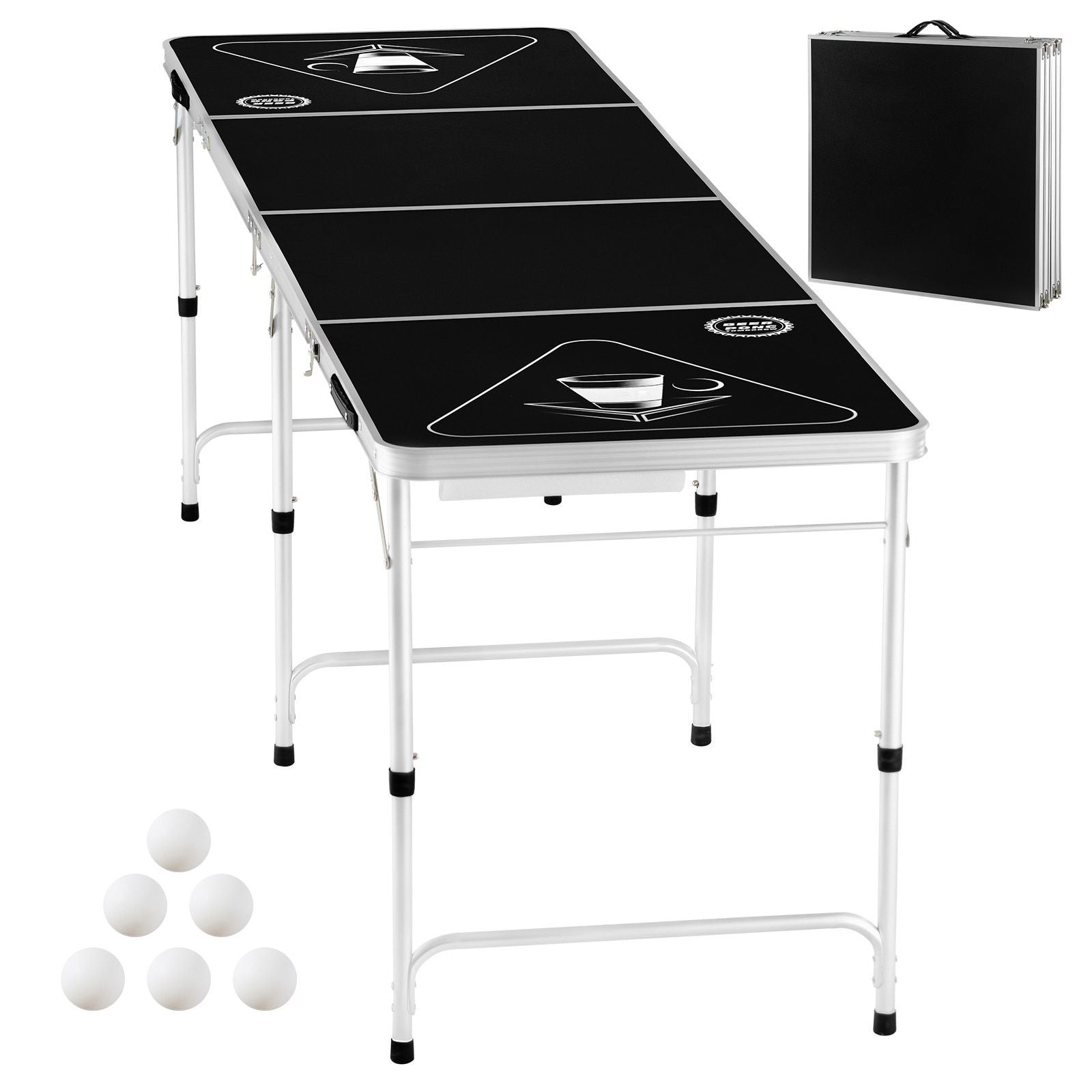 2.4 m Folding Beer Pong Tailgate Table Party Drinking Game Carrying Handle