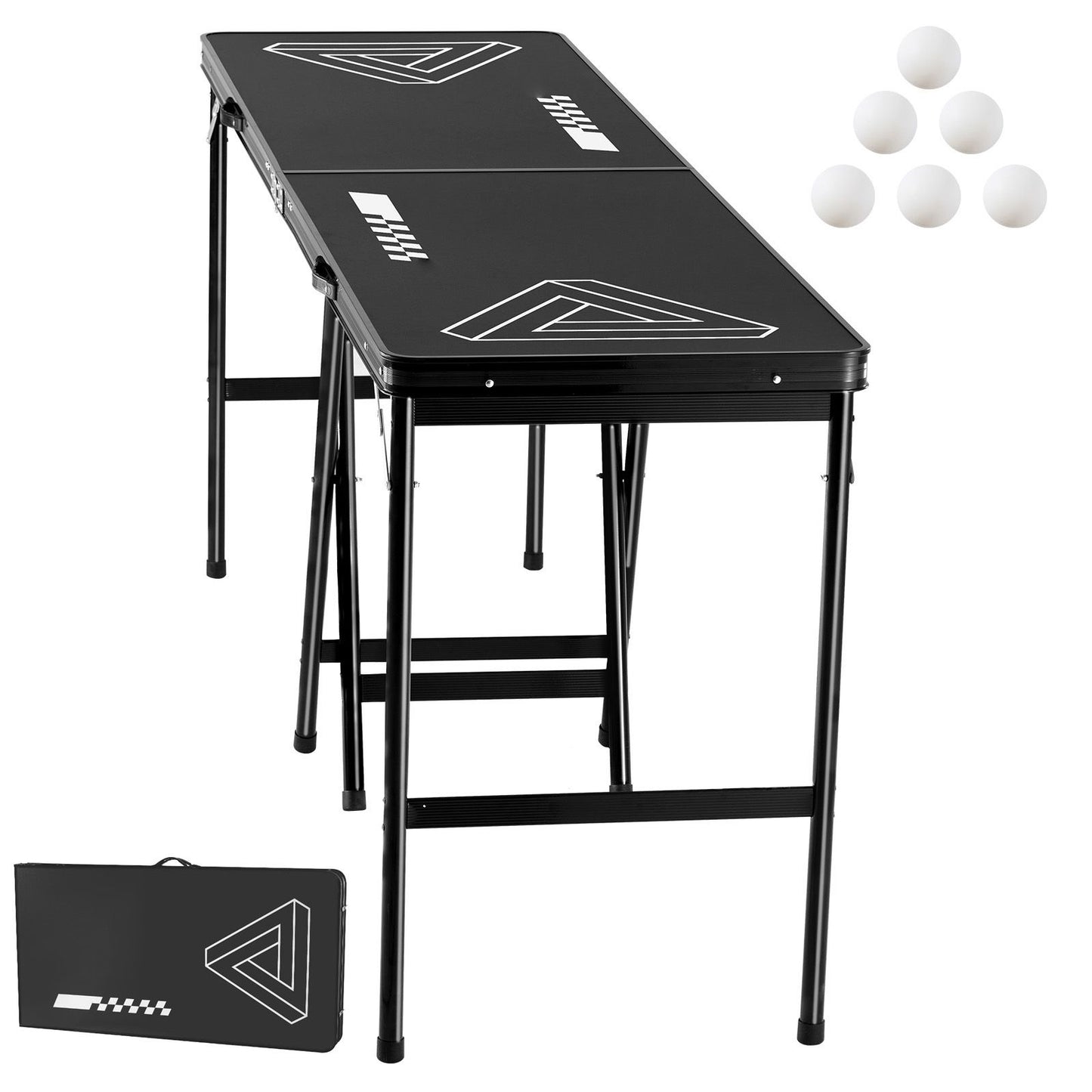 2.4 m Folding Beer Pong Tailgate Table Party Drinking Game Carrying Handle