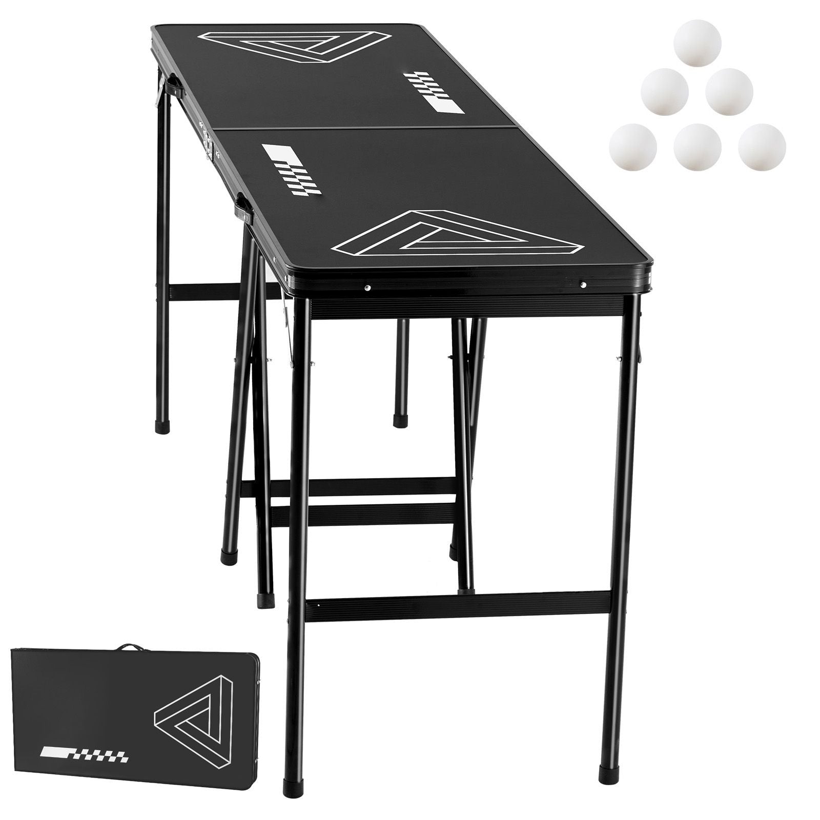 2.4 m Folding Beer Pong Tailgate Table Party Drinking Game Carrying Handle