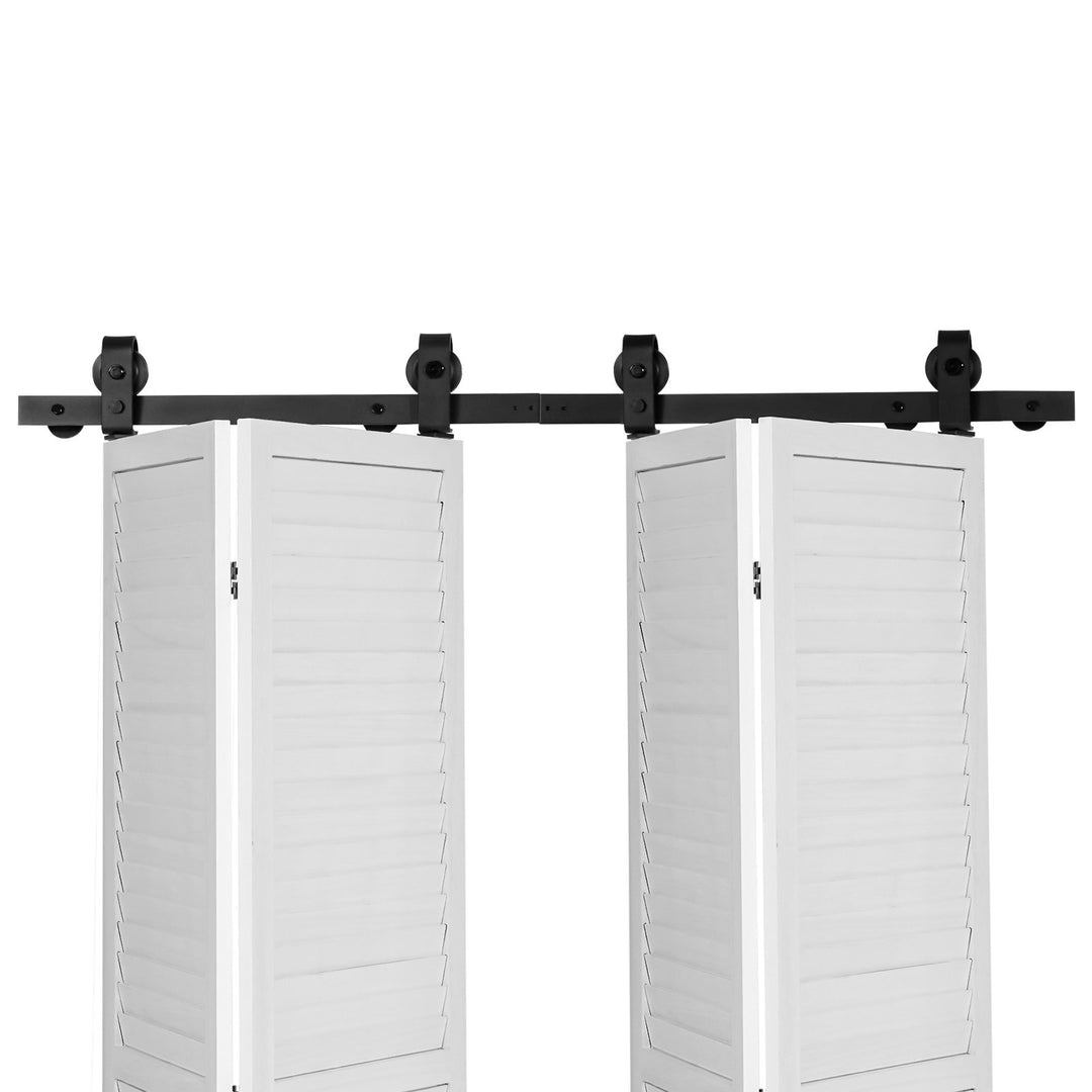 VEVOR Bi-Folding Sliding Barn Door Hardware Track Kit, 52" Top Mount Track Kit, Slide Smoothly & Quietly, Heavy Duty, Easy to Install, Suitable for Four 12" Closet Pantry Laundry Doors (Not Included)