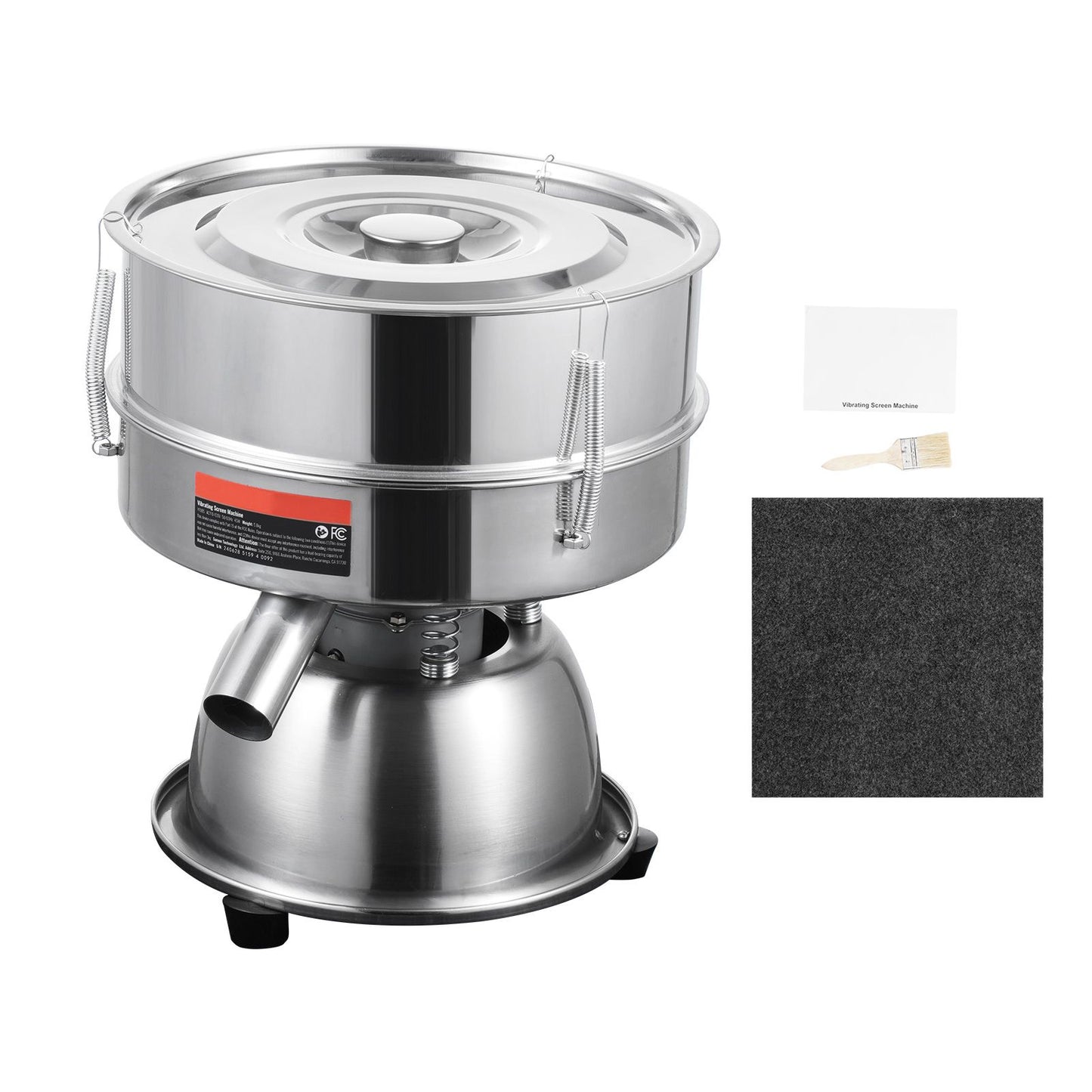 Automatic Electric Vibrating Sieve, Stainless Steel Sifter Shaker Machine with 10+60 Mesh, 45W Automatic Powder Sifter Machine Countertop, Electric Sieve Shaker for Flour Powers, Mungbean, Rice