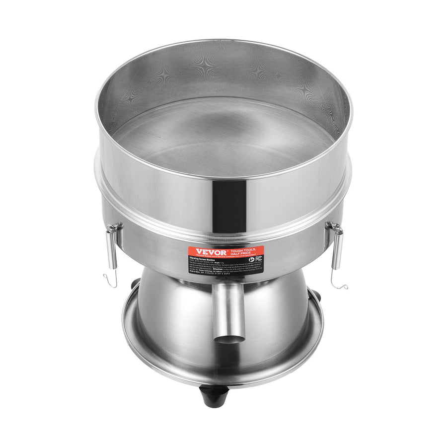 VEVOR Automatic Electric Vibrating Sieve, Stainless Steel Sifter Shaker Machine with 30+50 Mesh, 45W Automatic Powder Sifter Machine Countertop, Electric Sieve Shaker for Flour Powers, Mungbean, Rice