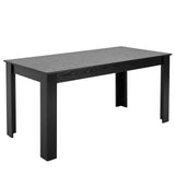 Rectangle Dining Table, 63 inch Length Large Wood Tables for 4-6 Person, Modern Dinner Furniture, Conference Desk Supporting for 330LBS, for Home Kitchen Living Room, Black(Only Table)