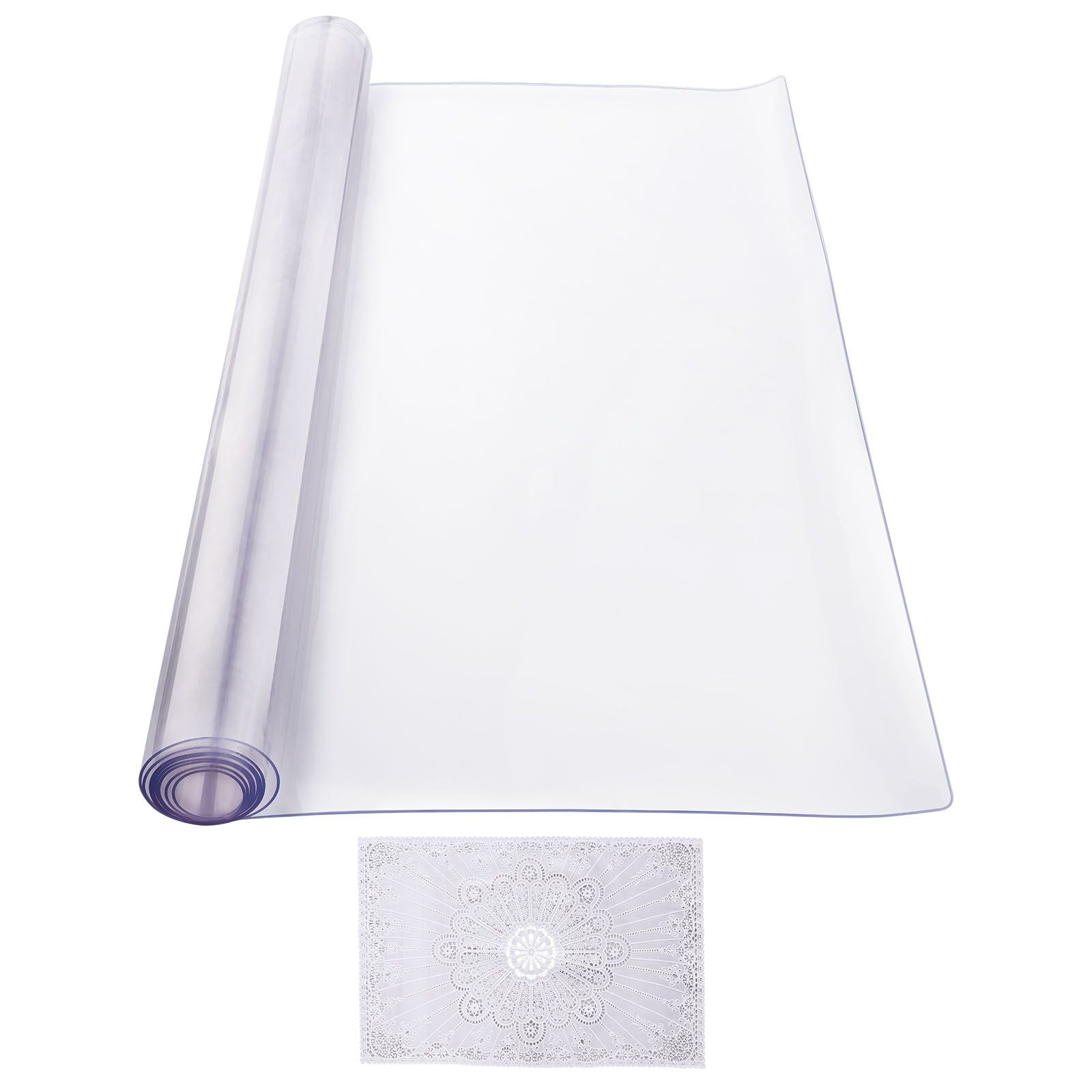 Plastic Table Cover, 42 x 72 Inch 2.0 mm Thick Clear Table Protector, Rectangle PVC Desk Mat, Waterproof & Easy Cleaning Desk Pad Tablecloth, for Office Dresser Dining Room Table Night Stand