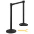 Crowd Control Stanchions, 2-Pack Crowd Control Barriers with 6.5FT Black Retractable Belt, Plastic Stanchion Queue Post, Belt Barriers Line Divider Stanchion Set for Party, Airport, Exhibition