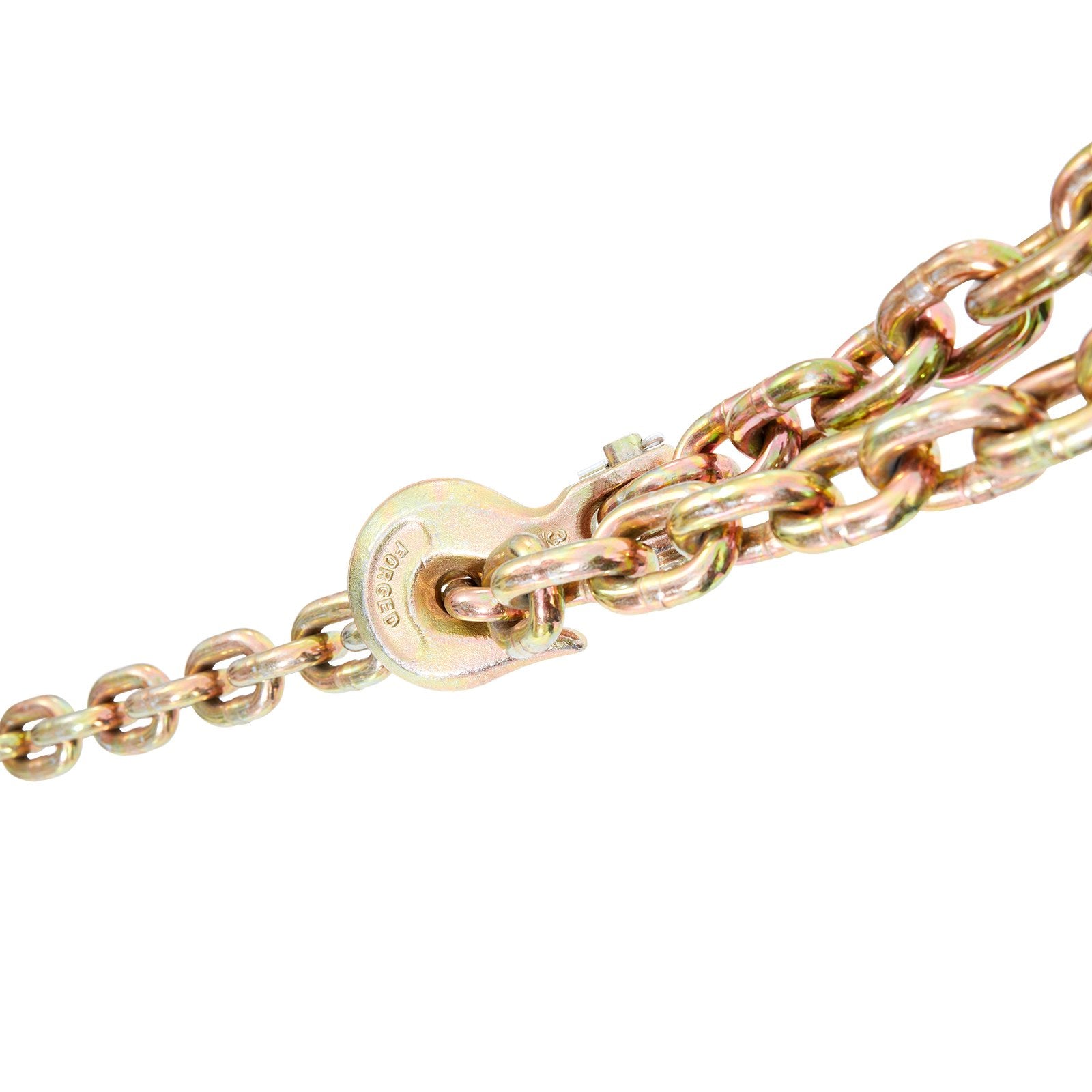 Transport Binder Chain, 220 kg Working Load Limit, 3/8'' x 20' G80 Tow Chain Tie Down with Grab Hooks, DOT Certified, Galvanized Coating Manganese Steel for Dock Factory Construction Site