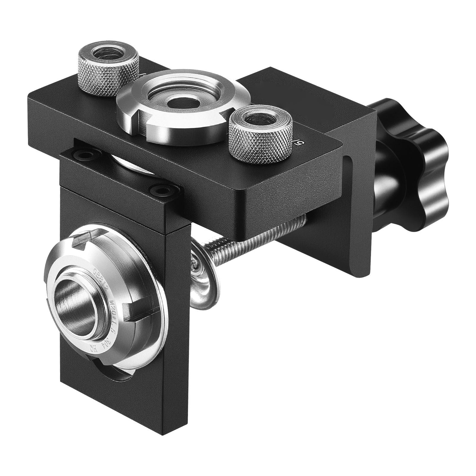 Doweling Jig Kit, Self Centering Dowel Drill Jig for Straight Holes, Aluminum Alloy Woodworking Joints Tool with 3 Size Drill Bits 6.4 / 7.9 / 15 mm, Adjustable Width, for Wood Working