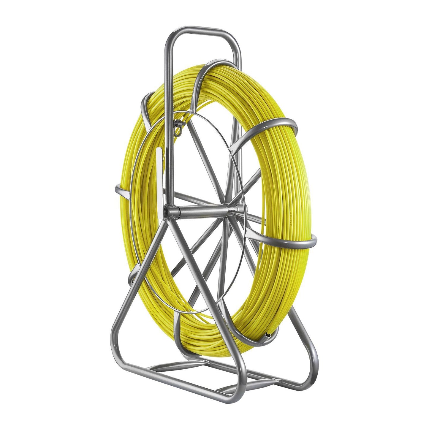 Fish Tape Fiberglass, 152M 6.3MM, Duct Rodder Fishtape Wire Puller with Stand, Cable Running Rod with Locking Mechanism, Fishing Tools, for Walls Floor and Electrical Conduit, Non-Conductive