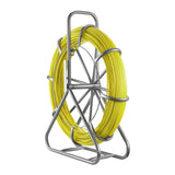 Fish Tape Fiberglass, 152M 6.3MM, Duct Rodder Fishtape Wire Puller with Stand, Cable Running Rod with Locking Mechanism, Fishing Tools, for Walls Floor and Electrical Conduit, Non-Conductive