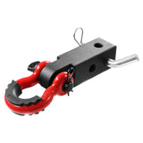 Shackle Hitch Receiver 50 mm, 29.9 Tons Breaking Strength, D Ring Shackle with Trailer Hitch Lock Pin, Heavy Duty Towing Accessories for Trucks, Jeeps, Off-Road Vehicle Recovery, Aluminum Alloy