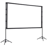 Projector Screen with Stand, 100 Inch 160° Wide Angle Indoor Outdoor Projection Screen, 16:9 4K HD Wrinkleless Portable Dual-Tripod Screens with Carry Bag, for Movie Home Theater Presentation