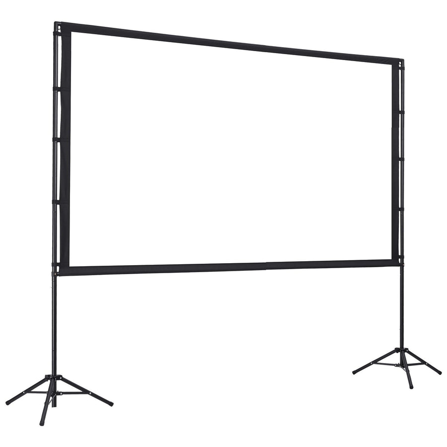 Projector Screen with Stand, 100 Inch 160° Wide Angle Indoor Outdoor Projection Screen, 16:9 4K HD Wrinkleless Portable Dual-Tripod Screens with Carry Bag, for Movie Home Theater Presentation