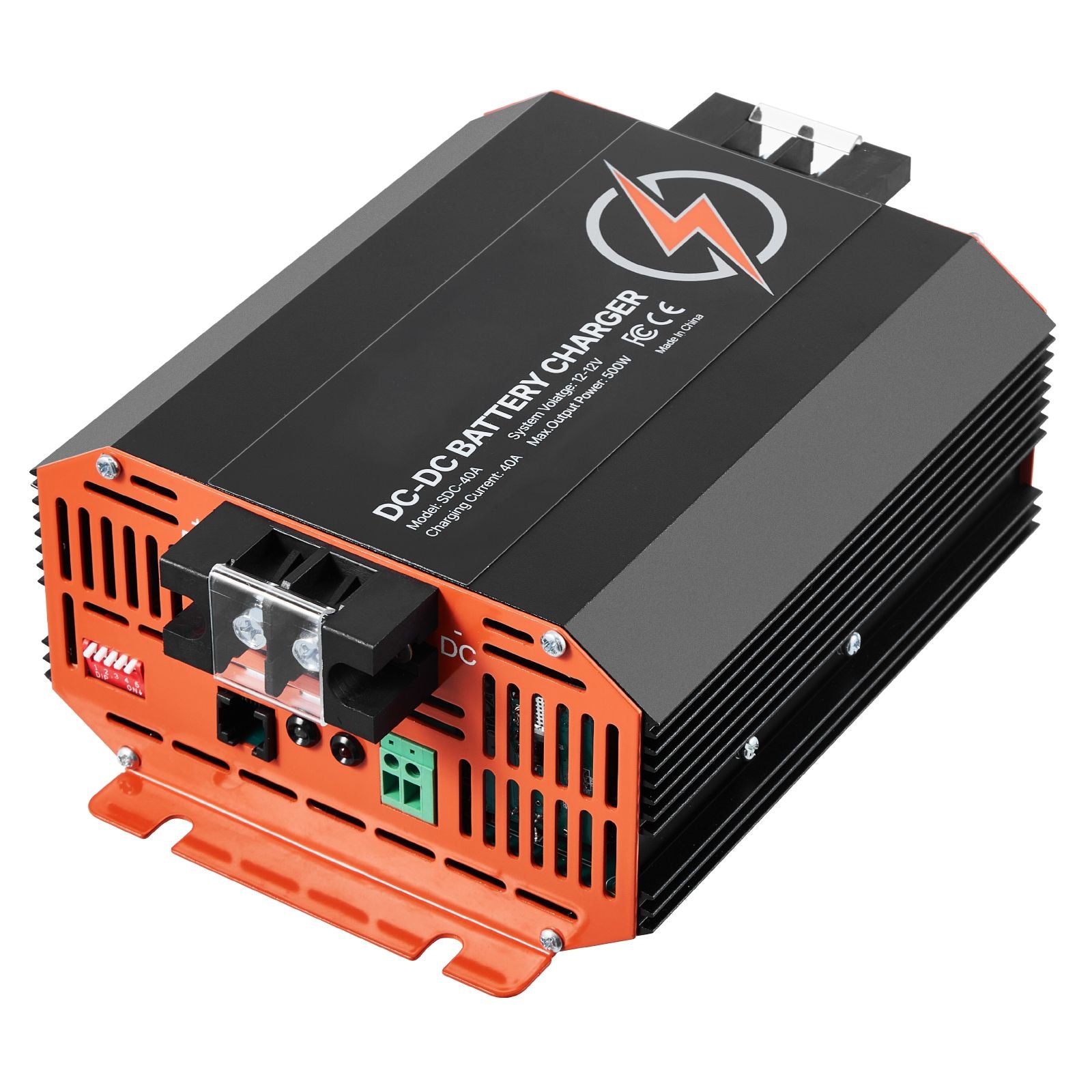 12V 40A DC to DC Battery Charger, 500W, On-Board Battery Charger for Lead-Acid, Lithium, AGM, GEL, and Flooded Batteries, Smart Multi-Stage Charging, for RVs, Commercial Vehicles, Boats, Yachts