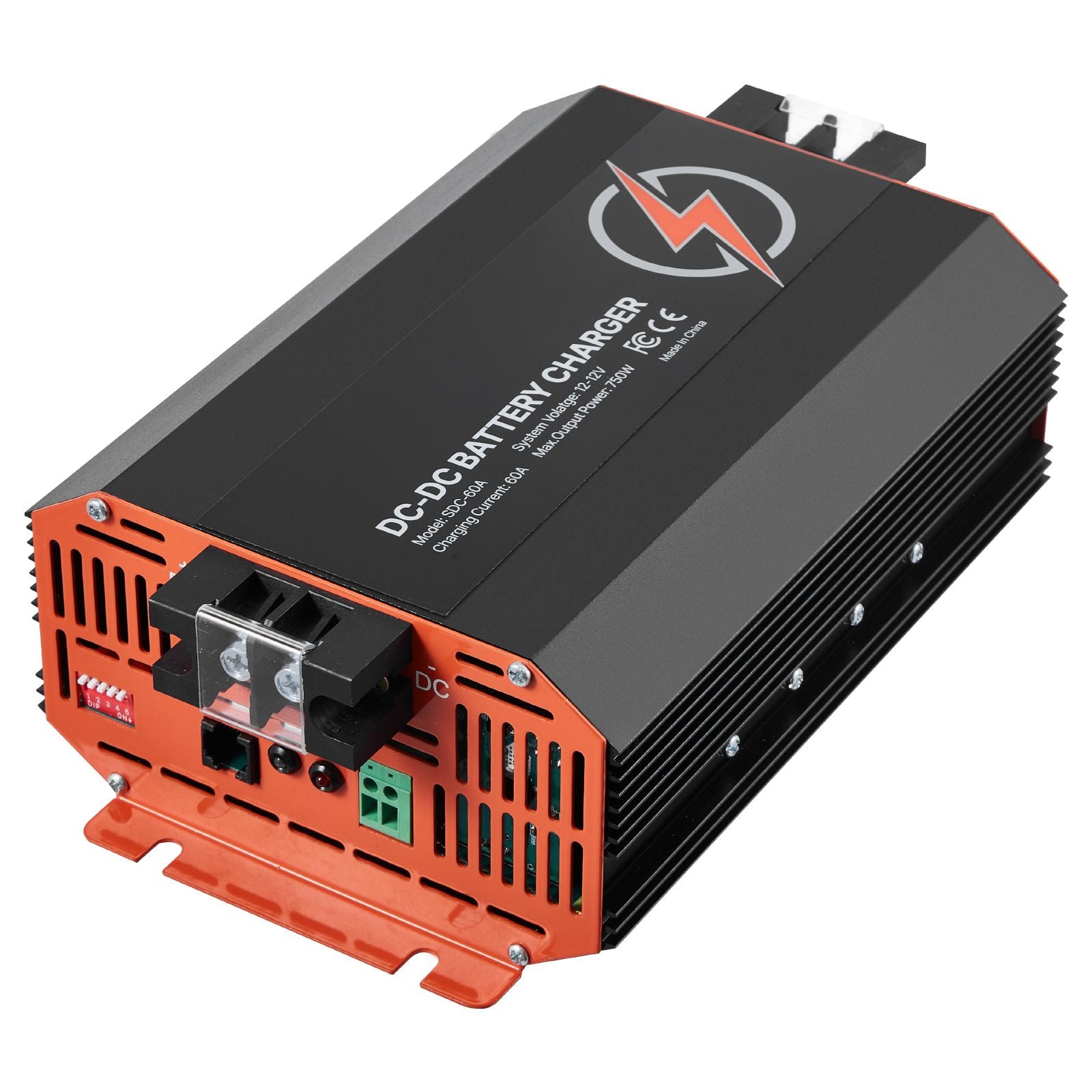 12V 60A DC to DC Battery Charger, 750W, On-Board Battery Charger for Lead-Acid, Lithium, AGM, GEL, and Flooded Batteries, Smart Multi-Stage Charging, for RVs, Commercial Vehicles, Boats, Yachts
