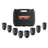 Axle Nut Impact Socket Set, 1/2" Drive Deep 6-Point 8-Piece SAE Spindle Nut Socket Set, CR-MO Heat Treated Large Socket Set with Storage Case, for Auto Repair, Removing or Installing Axle Nuts