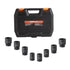 Axle Nut Impact Socket Set, 3/4" Drive 6-Point 8-Piece Metric Spindle Nut Socket Set, CR-MO Heat Treated Large Socket Set with Storage Case, for Auto Repair, Removing or Installing Axle Nuts